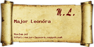 Major Leonóra névjegykártya