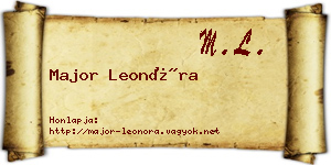 Major Leonóra névjegykártya